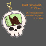 Skull and Black Cat Tamagotchi 3” Charm
