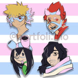 1.5” Trans!MHA Hero Pins !B-Grades!