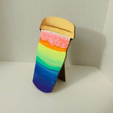 Rainbow Latte Wooden, Easel-Type Standee